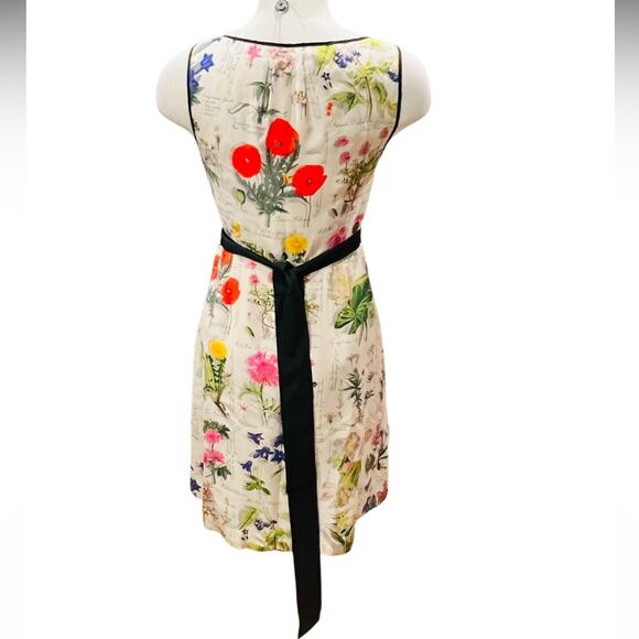 Anthropologie Moulinette Soeurs Tuileries Botanical Floral  Silk Dress Size 8 - Picture 7 of 8